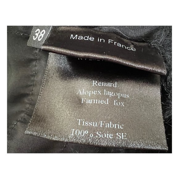 REVILLON Paris Black Fox Fur Cropped Bolero Jacket | Size 38 - Picture 5 of 5